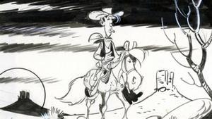 Lucky Luke, en una de los dibujos de la exposición que podrá verse en Angulema.