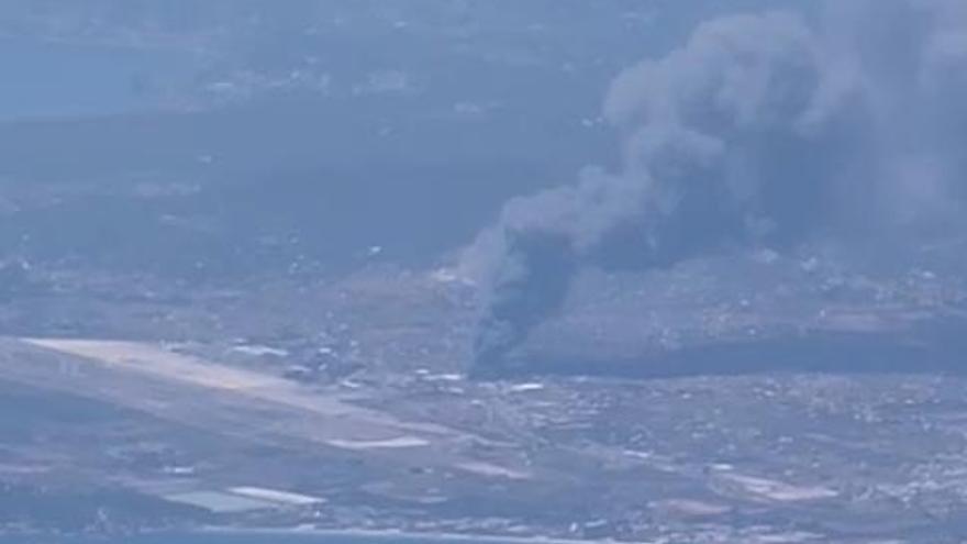 Vista del incendio de Citubo en Ibiza desde un avión.