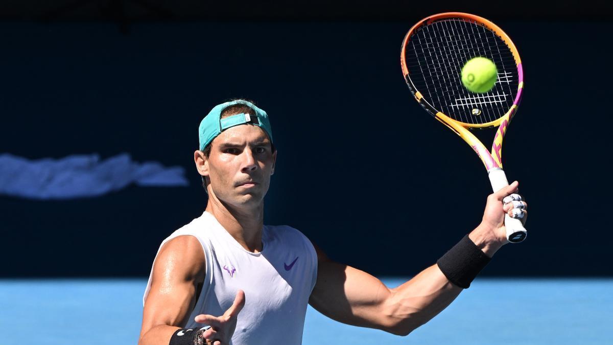 Rafa Nadal, durante un entrenamiento reciente en Australia.