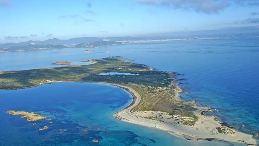 Imagen aérea de la isla de s´Espalmador.