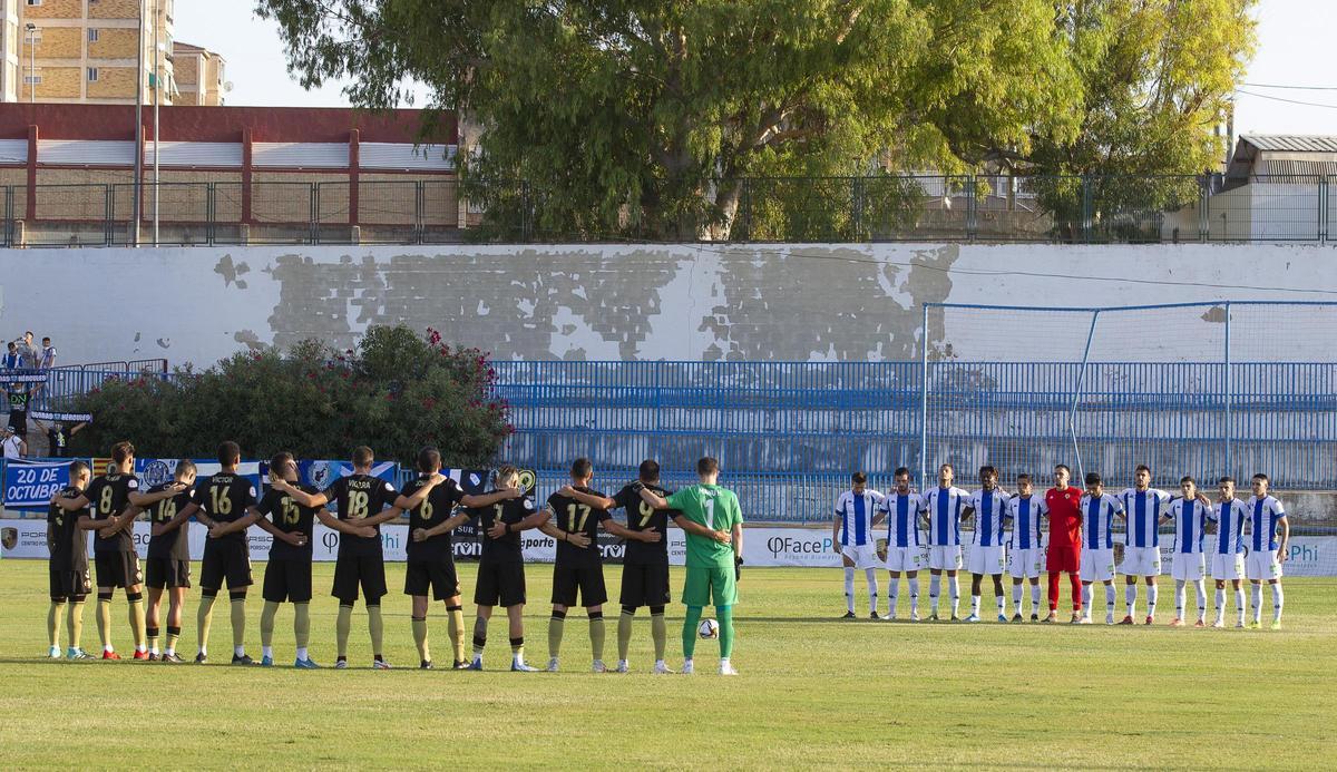 Derbi disputado en el Antonio Solana entre Intercity y Hércules en septiembre de 2021.