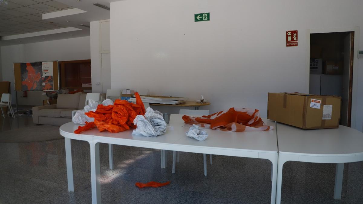 La sede de Cs en Córdoba presentaba esta mañana este aspecto.