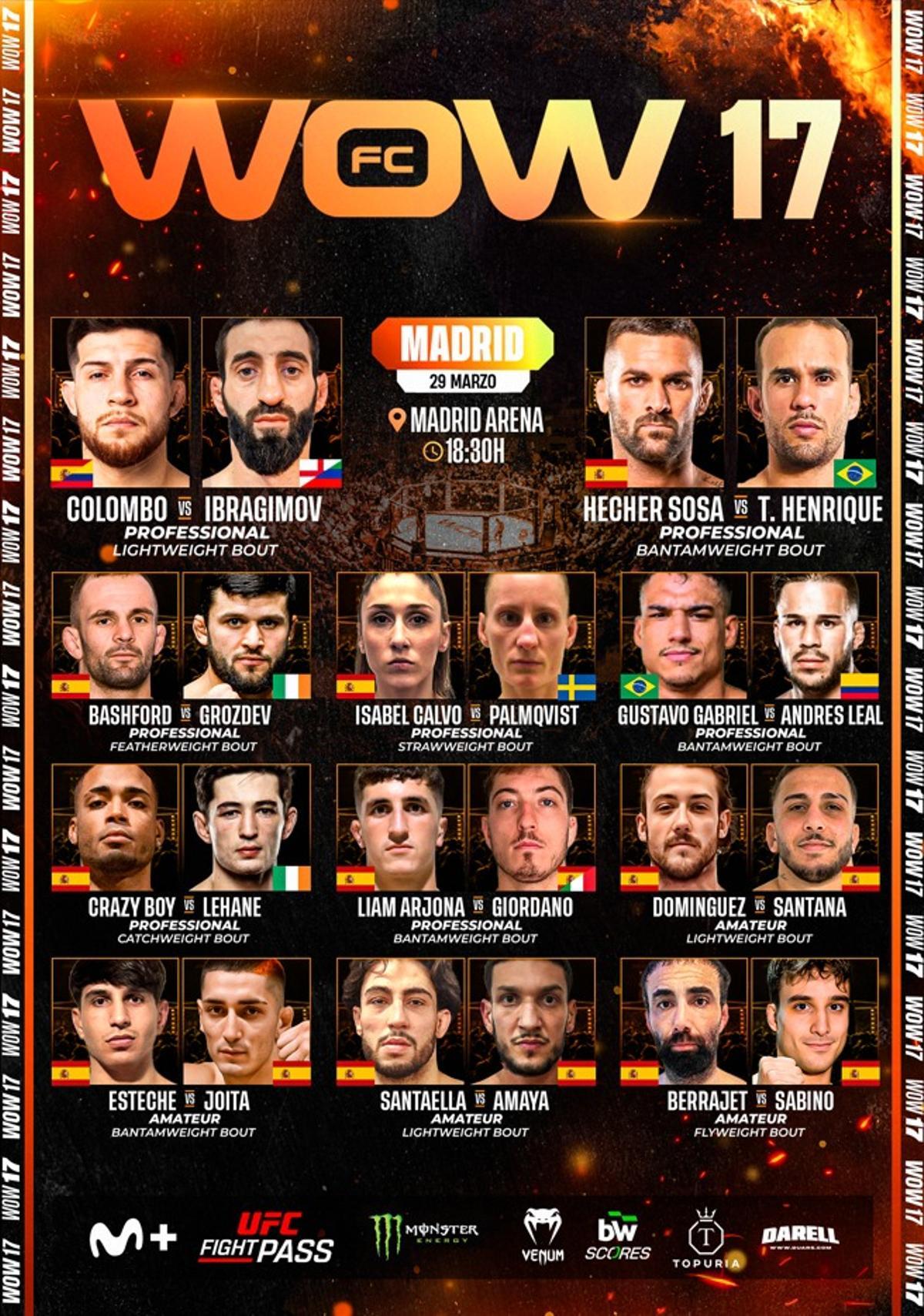 Fight Card WOW 17 Madrid