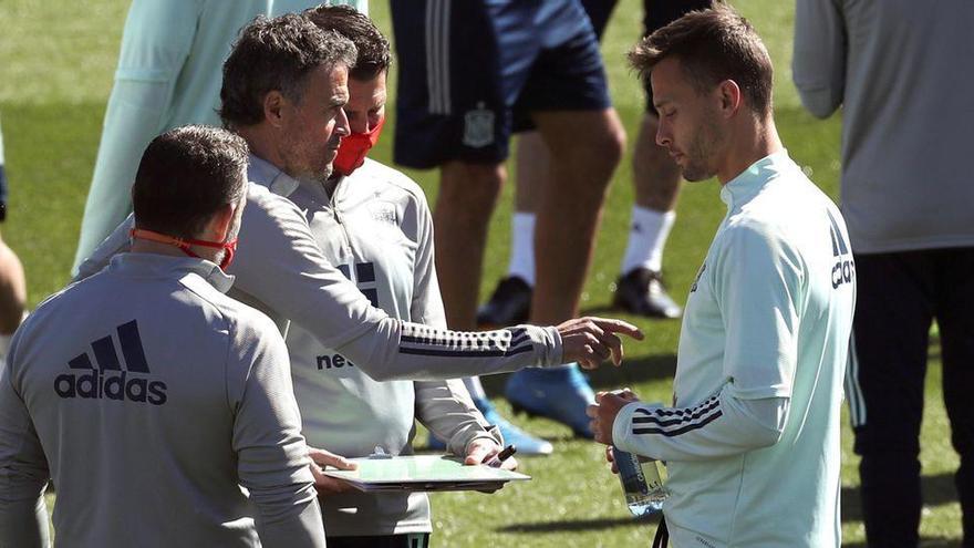 Entrenamiento de la selección española para preparar su encuentro ante Grecia.