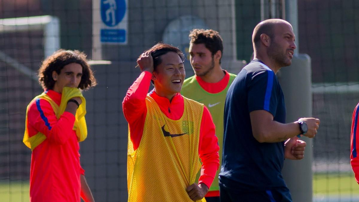 Gabri con Cucurella, Lee y Abel