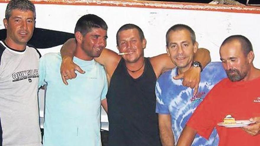 De izquierda a derecha, los secuestrados Secundino Dacosta, Pablo Costas y Joaquín Gernández.