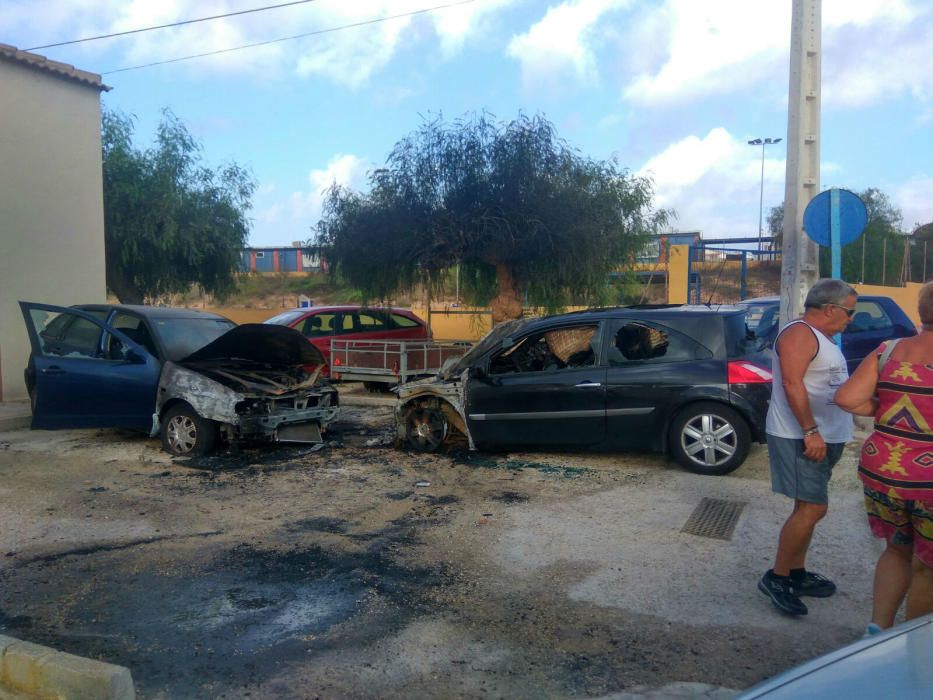 Los coches calcinados