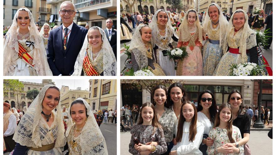 Las falleras ilustres de 2024 y 2023 en la Ofrenda de San Vicente