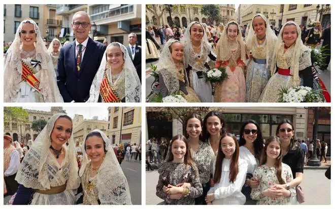 Las falleras ilustres de 2024 y 2023 en la Ofrenda de San Vicente