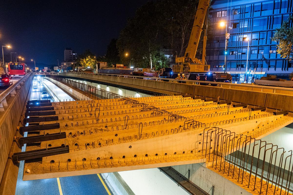 Inicio de las obras de la nueva cubierta en la Ronda de Dalt, entre Vallcarca y el IES Vall d'Hebron. Barcelona. 21/07/2026. Barcelona. AUTOR: Marc Asensio