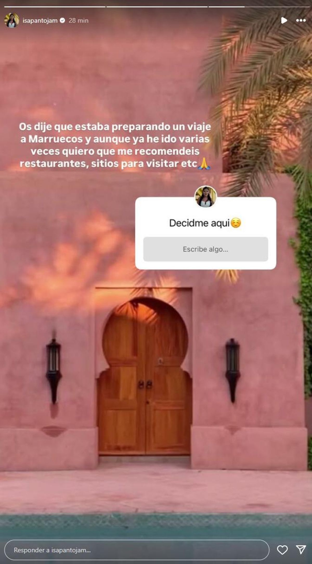 Publicación de Isa Pantoja.