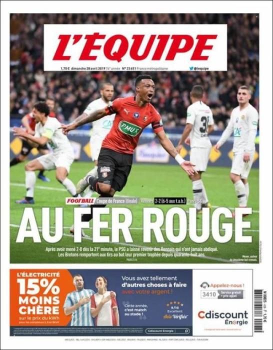 Portada L'ÉQUIPE domingo 28 de abril de 2019