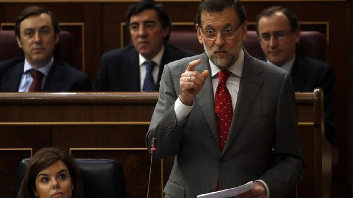 Rajoy, durante la sesión de control al Gobierno en el Congreso de los diputados