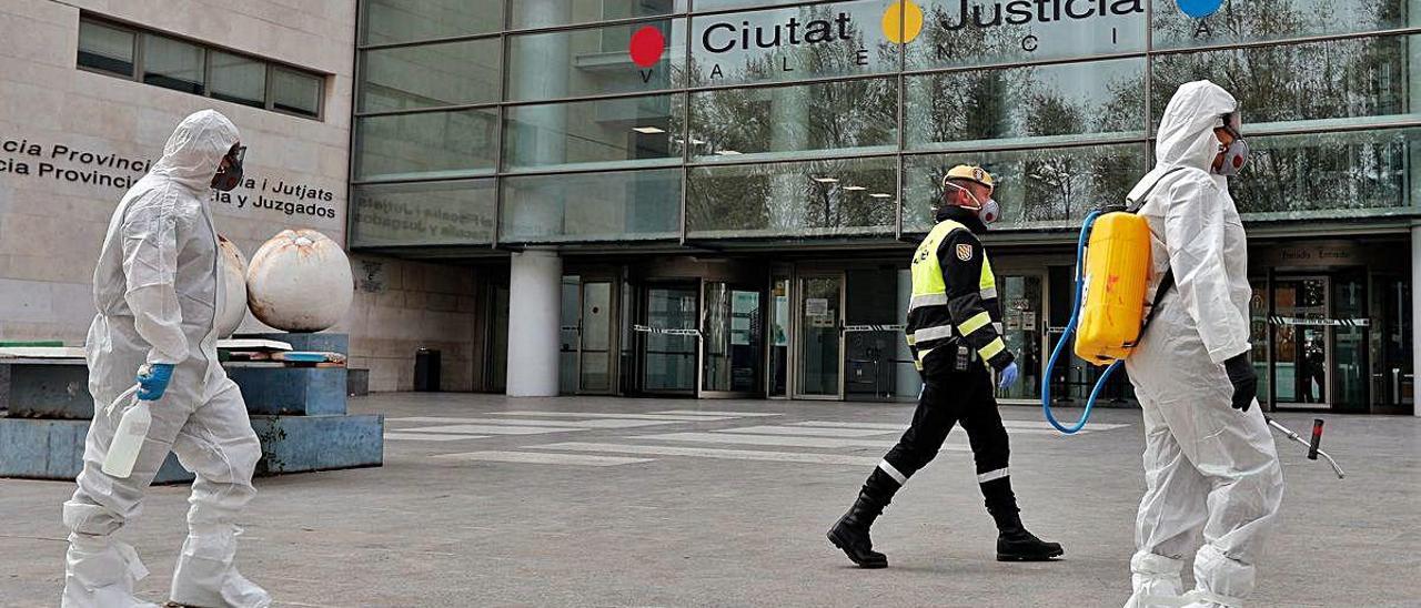 Ciudad de la Justicia, durante el estado de alarma.