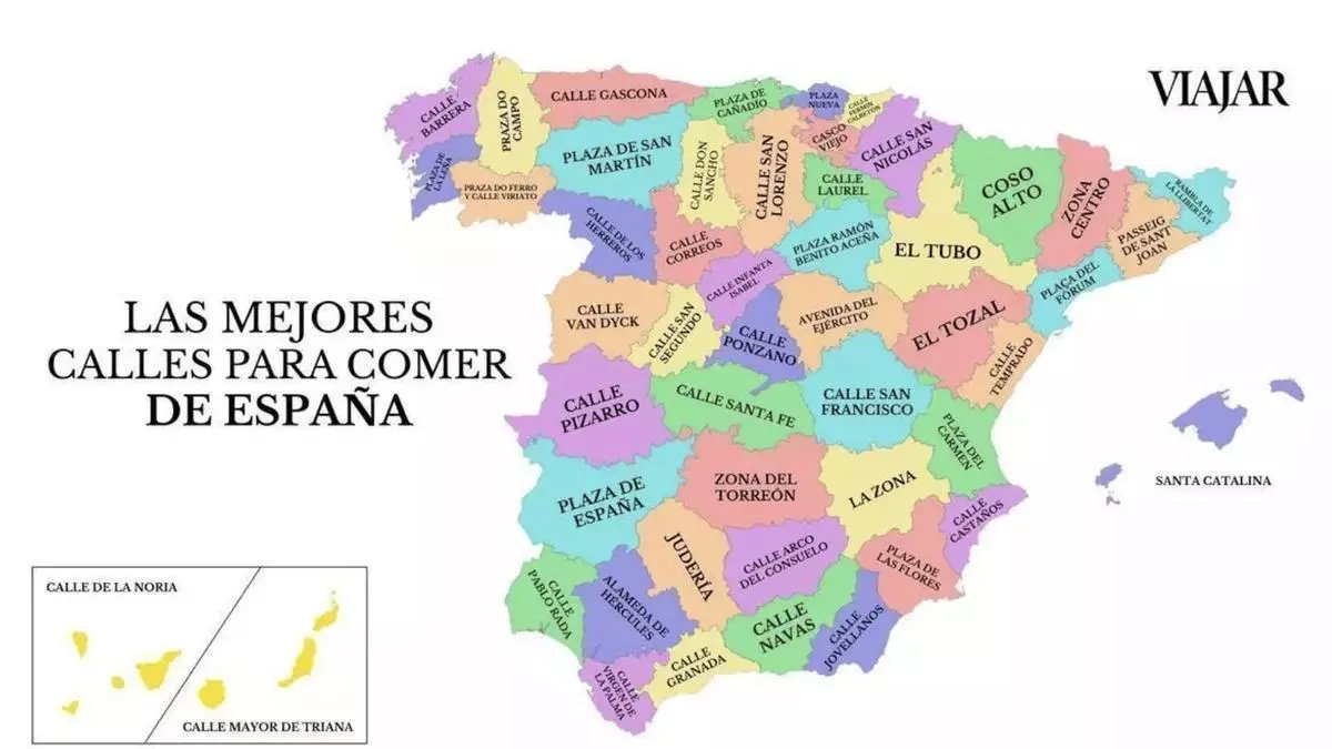 El mapa con las calles donde mejor se come en España: barras, tabernas y tapas que merecen una escapada