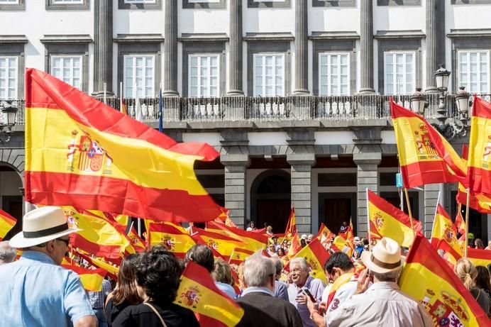 Manifestación en la capital grancanaria en contra del referéndum catalán