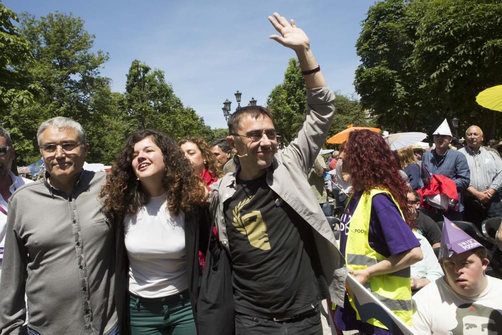 Acto electoral de Podemos en Oviedo con Juan Carlos Monedero