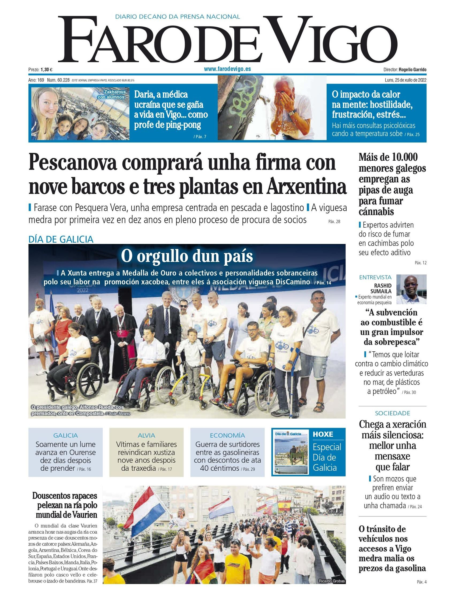 O Día de Galicia a través das portadas de FARO DE VIGO