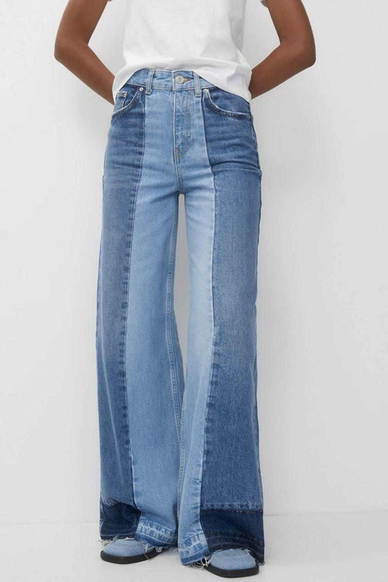 Jeans wide leg patchwork de Pull & Bear
