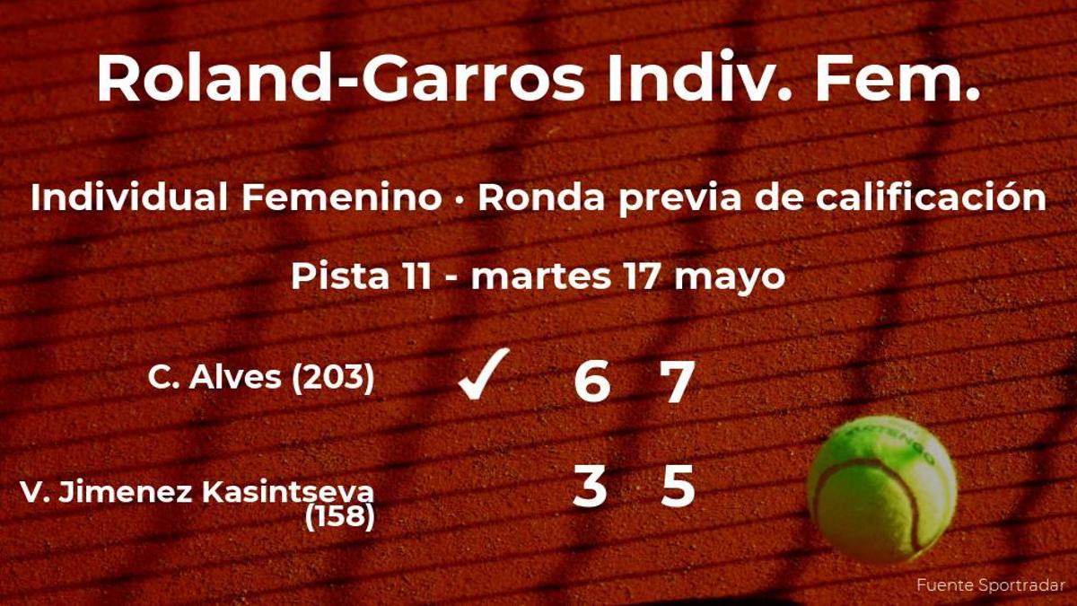 Victoria de Carolina Alves en la ronda previa de calificación