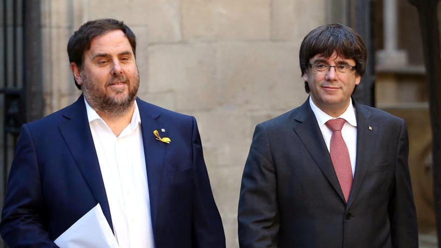 Junqueras i Puigdemont al Palau de la Generalitat