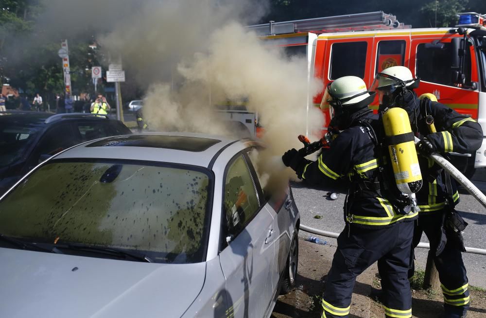 Nueva jornada de disturbios en las protestas contra la cumbre del G20 en Hamburgo.