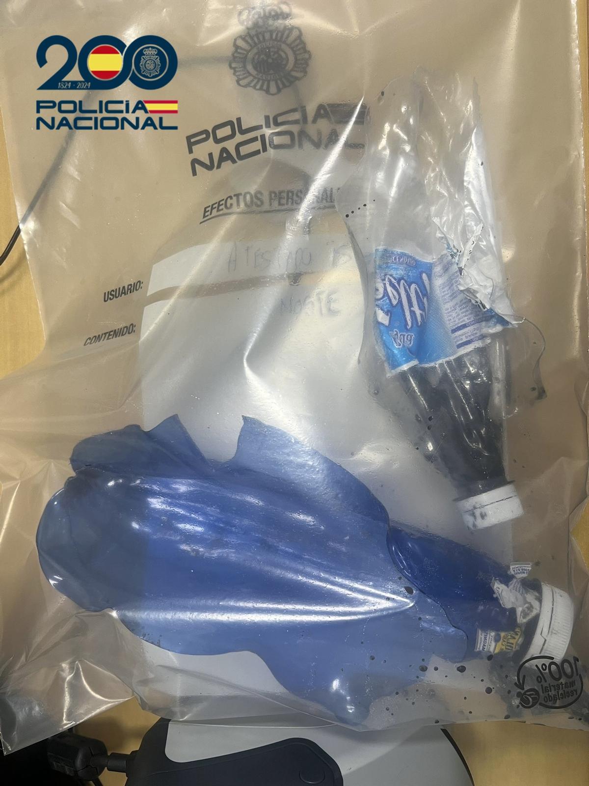 Artefacto explosivo casero requisado por la Policía Nacional en el Carnaval de Las Palmas de Gran Canaria