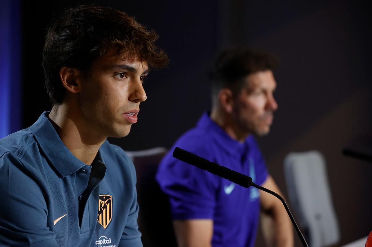 Joao Félix en una rueda de prensa del Atlético de Madrid