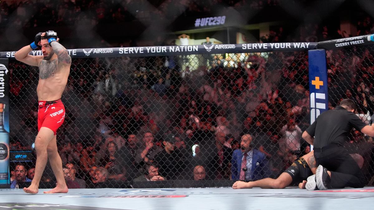 Ilia Topuria, incrédulo tras coronarse nuevo campeón del peso pluma en la UFC