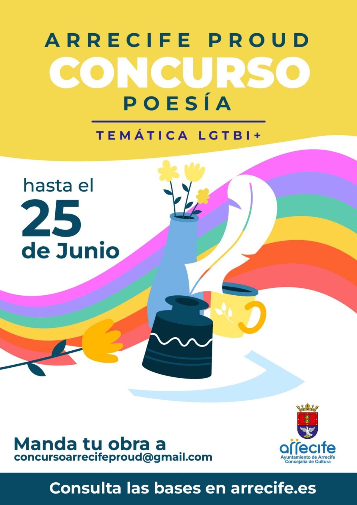 Cartel del I Concurso de Poesía Arrecife Proud
