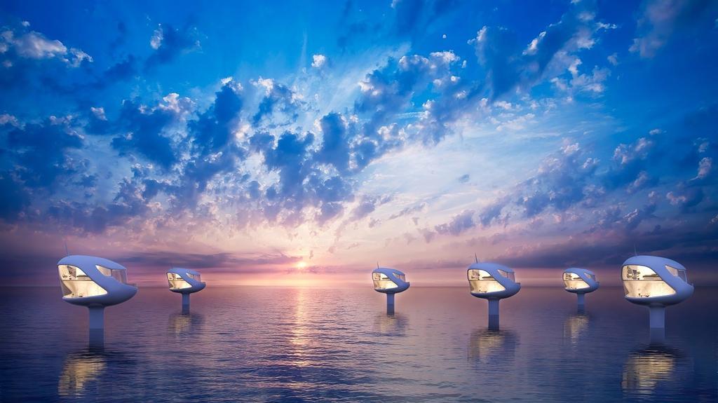 Atardecer desde las casas flotantes. 