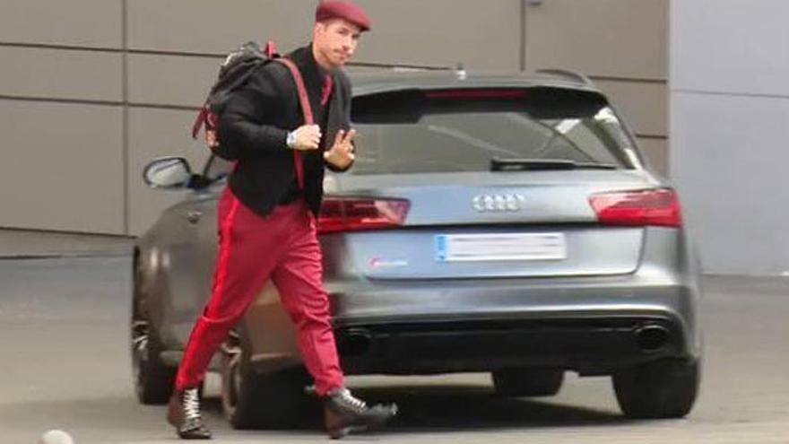 Sergio Ramos, al llegar al Santiago Bernabéu.