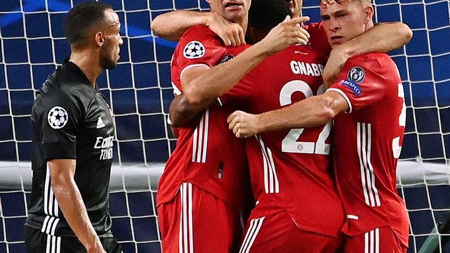 El Bayern celebra un gol a la final de la Champions».