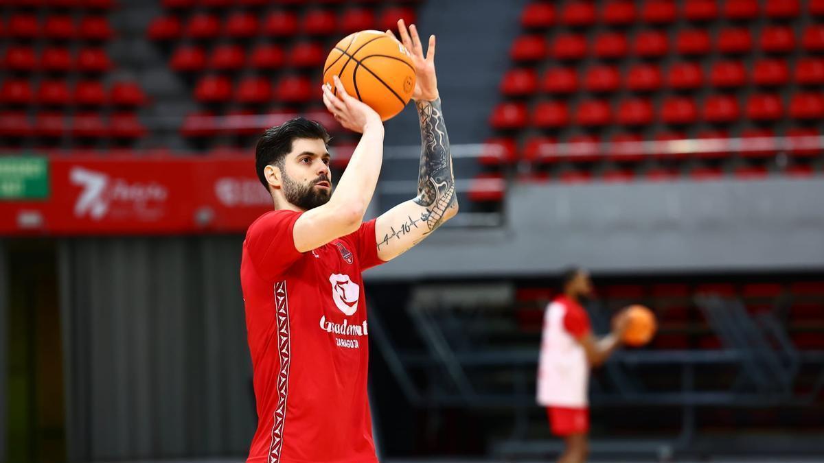 Yusta, durante un entrenamiento en el Príncipe Felipe