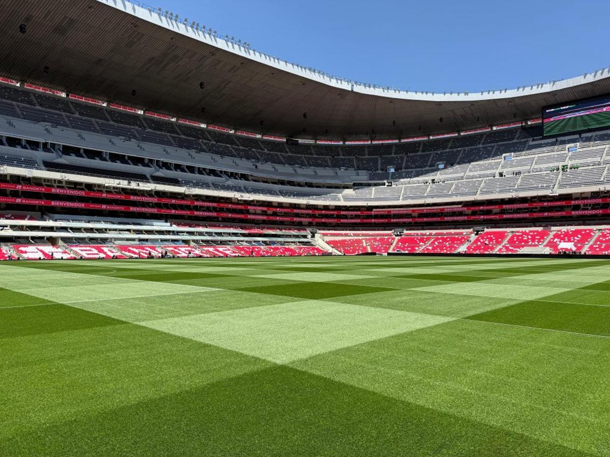 La gespa de l'estadi Azteca.