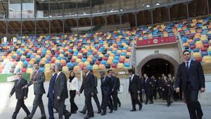 Visita del Rey Felipe, en marzo del 2015, al Arena Plaza de Tarragona.