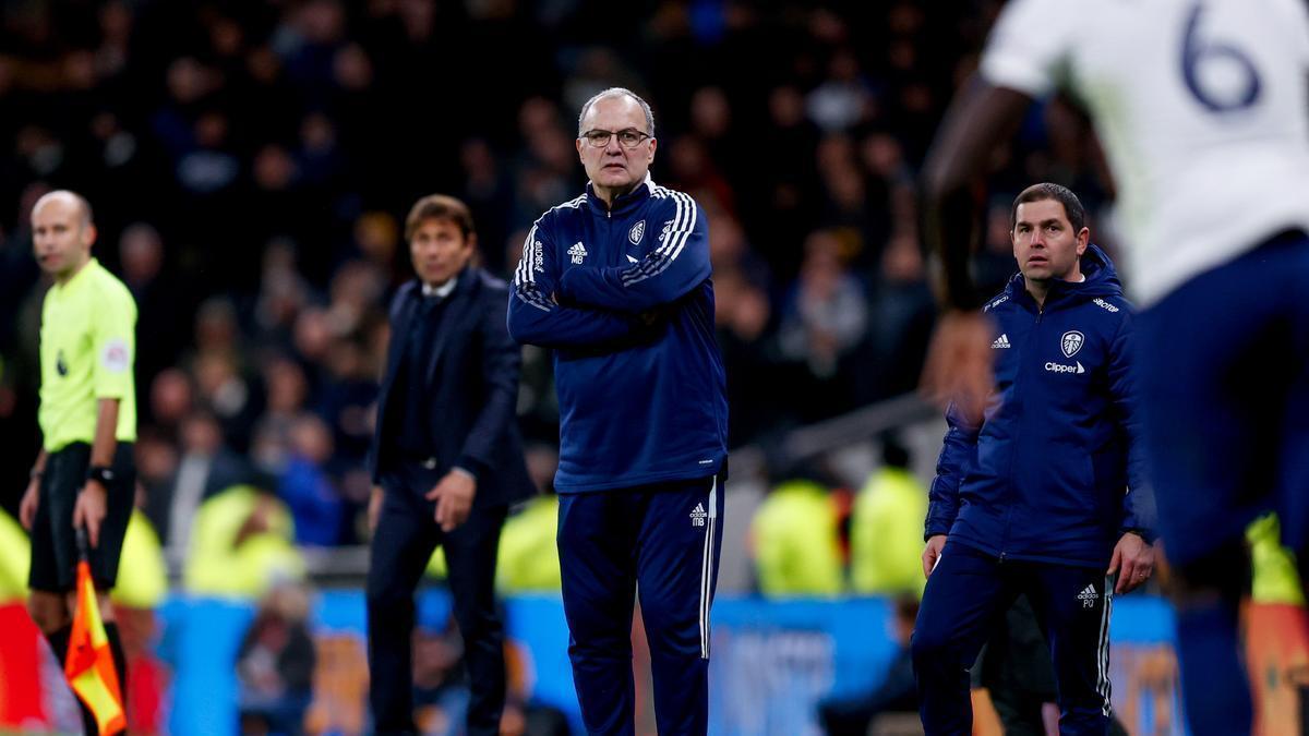 Marcelo Bielsa, durante el encuentro ante el Tottenham.