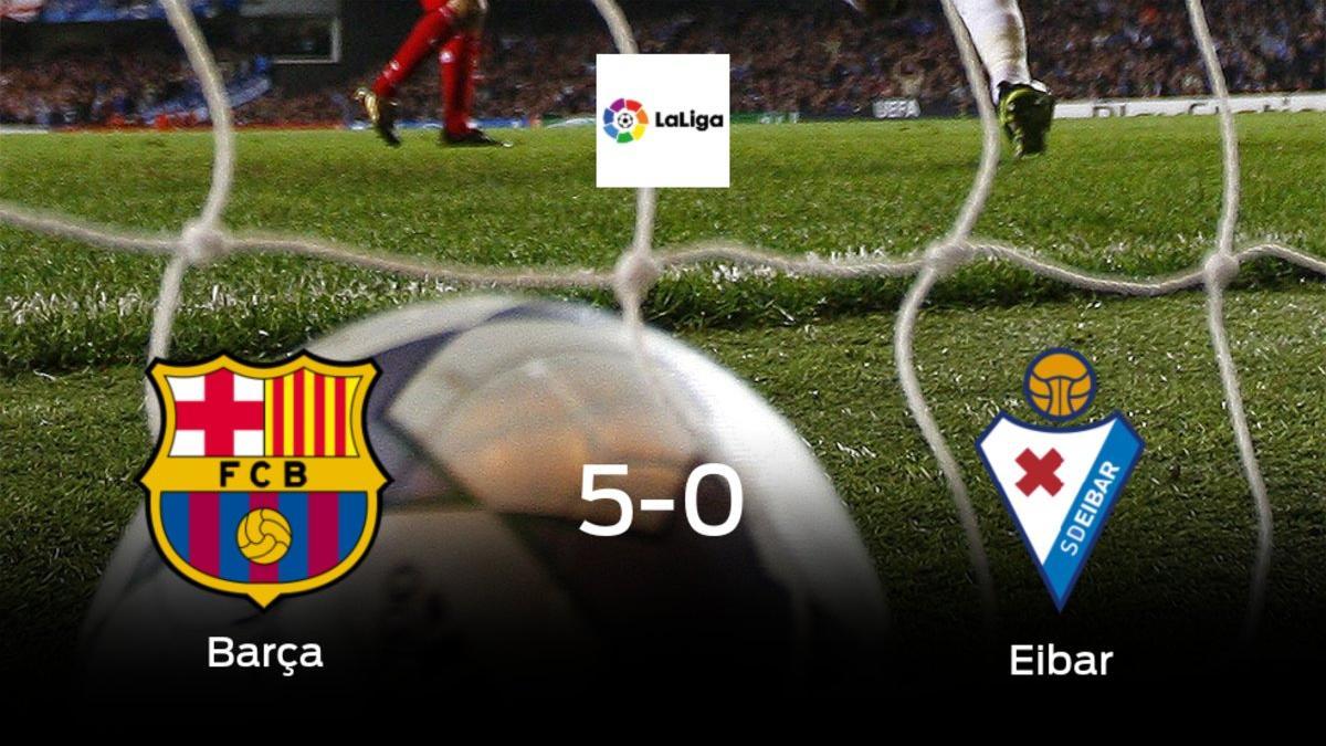 El Barcelona suma tres puntos tras golear al Eibar en casa (5-0)