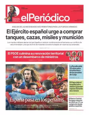 La portada de EL PERIÓDICO del 24 de marzo de 2025