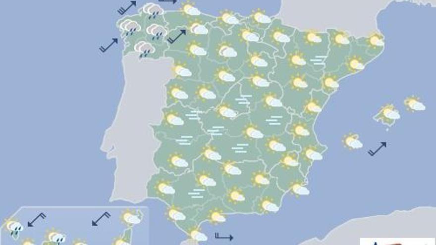 Cielos nubosos y posibilidad de lluvias débiles en Canarias