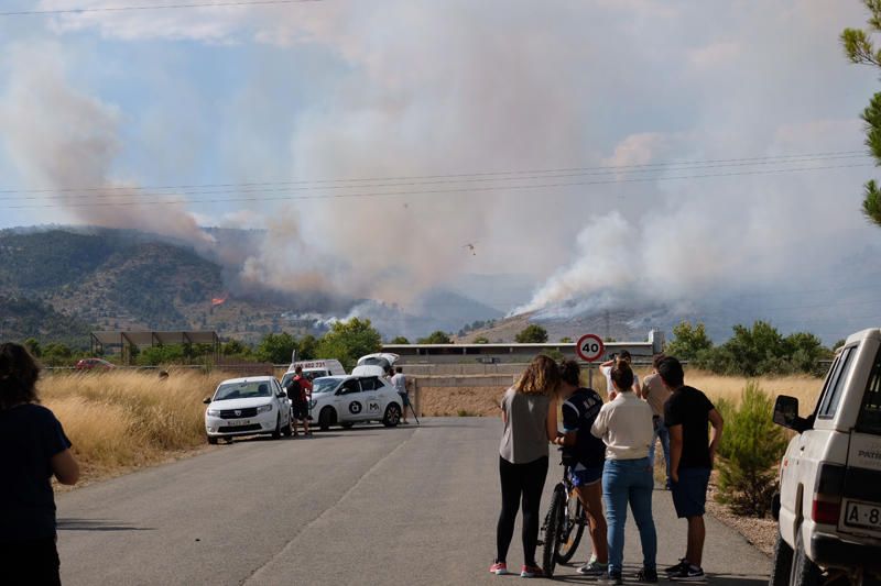 Declarado un incendio en una zona de barranco de Beneixama