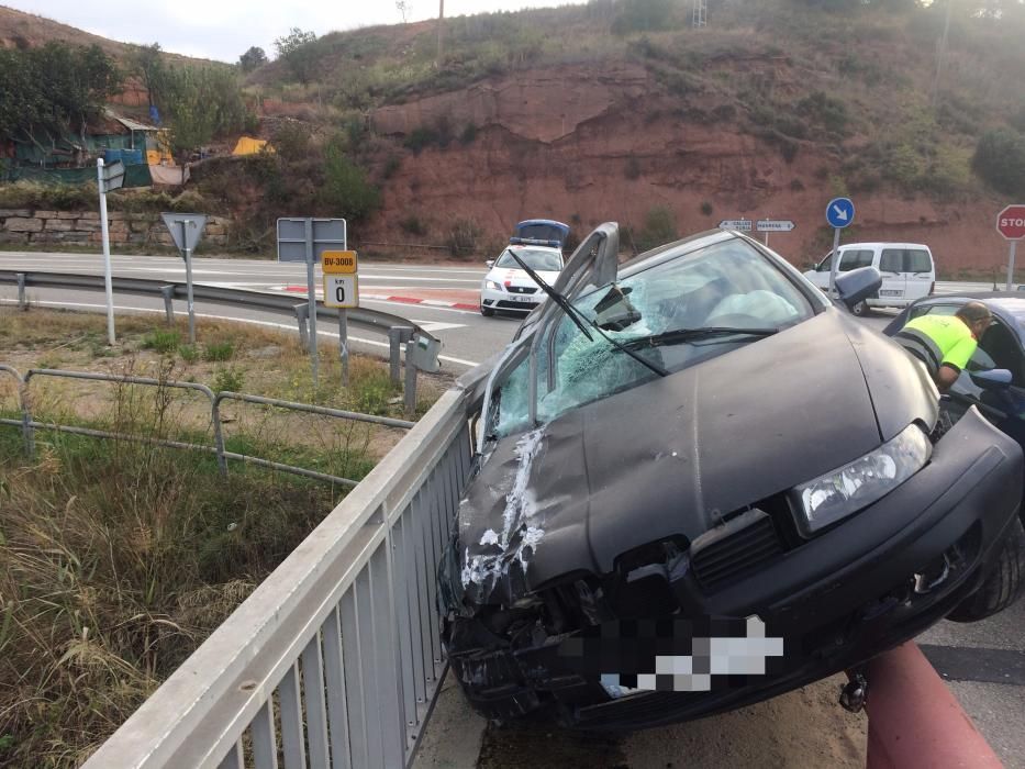 Espectacular accident a Sant Joan de Vilatorrada