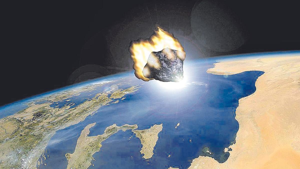 Recreación de un posible impacto contra la Tierra.