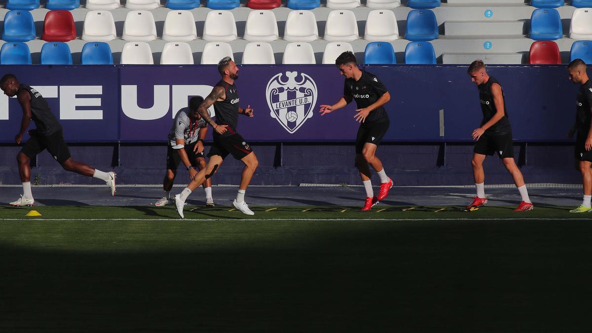 Imagen del entrenamiento de ayer.