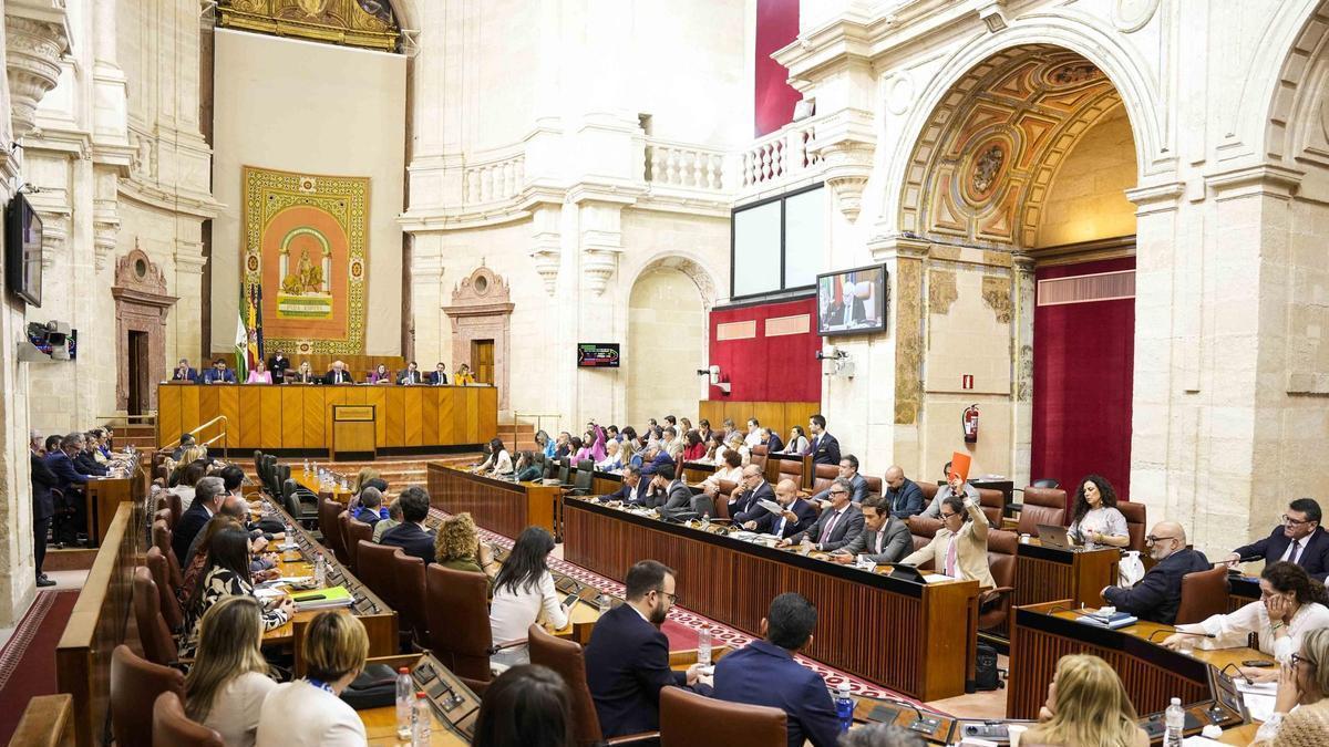 Imagen del Pleno del Parlamento andaluz durante una votación