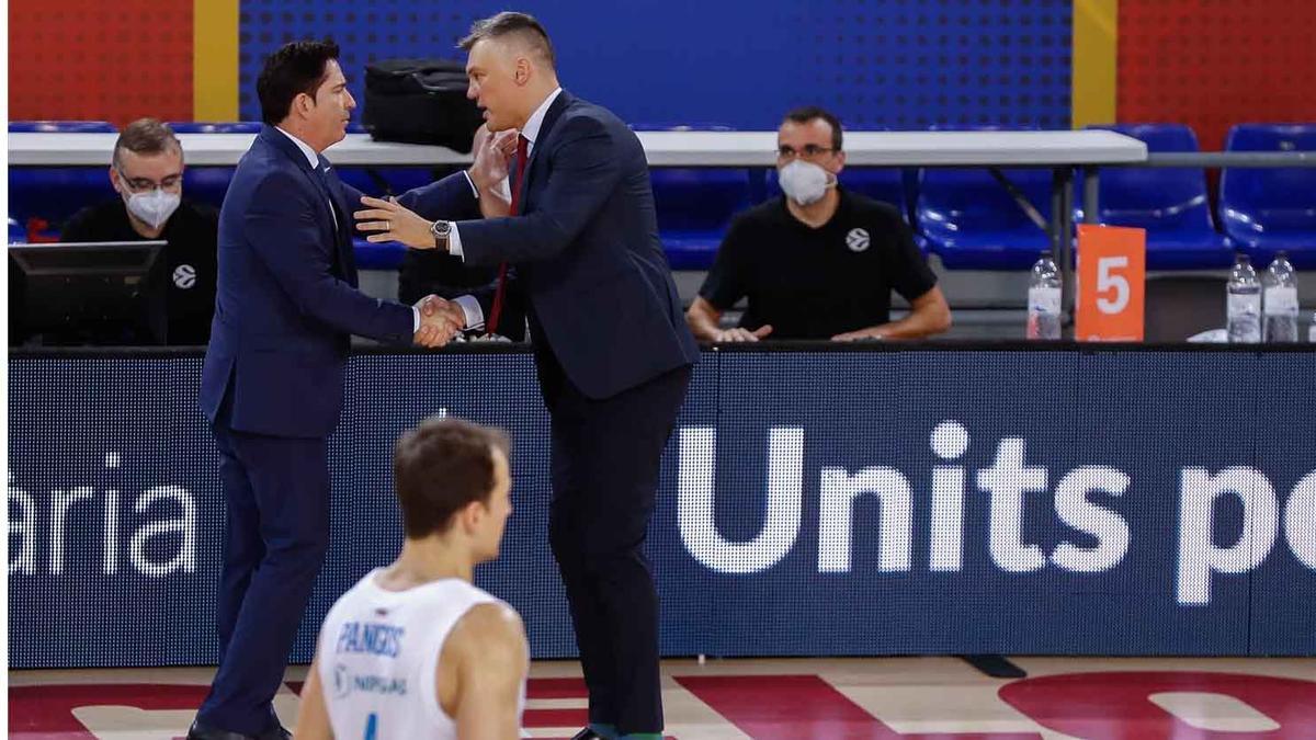 Xavi Pascual y Kevin Pangos, en la foto junto a Saras