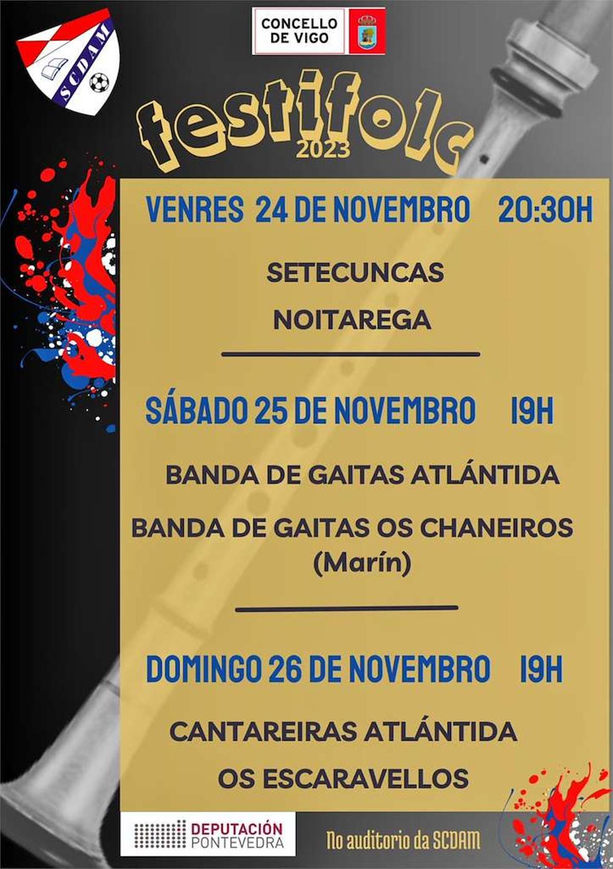 Programación completa del festival de música tradicional en Matamá.