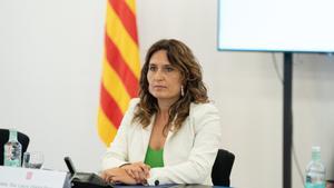 Archivo - La consellera de Presidencia de la Generalitat, Laura Vilagrà, en la reunión con los sindicatos