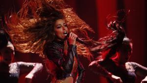 Eleni Foureira en el escenario de Eurovisión 2018