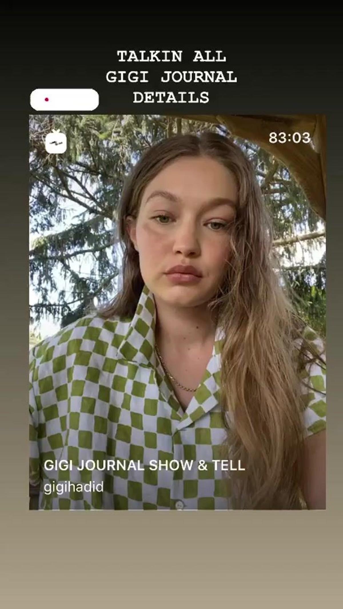 Gigi Hadid, desde su cuenta de Instagram